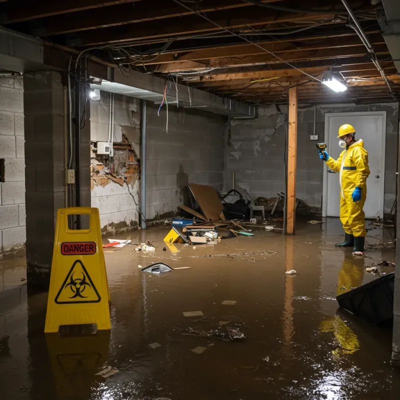 Flooded Basement Electrical Hazard in Cary, NC Property